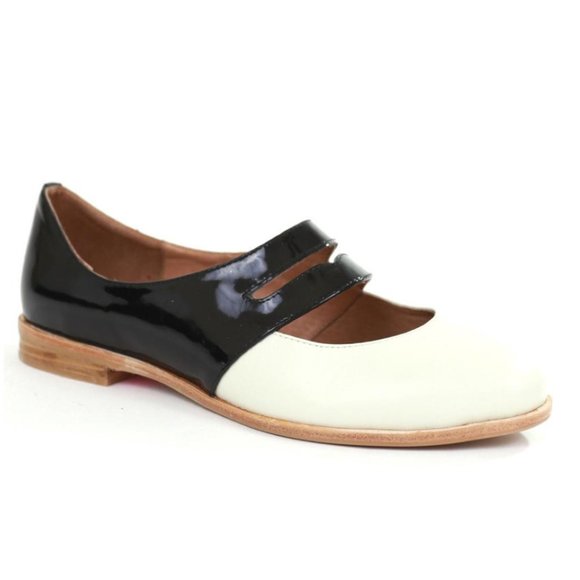 Jeffrey Campbell Shoes - Jeffery Campbell Black Ivory Leather Deposit Flats